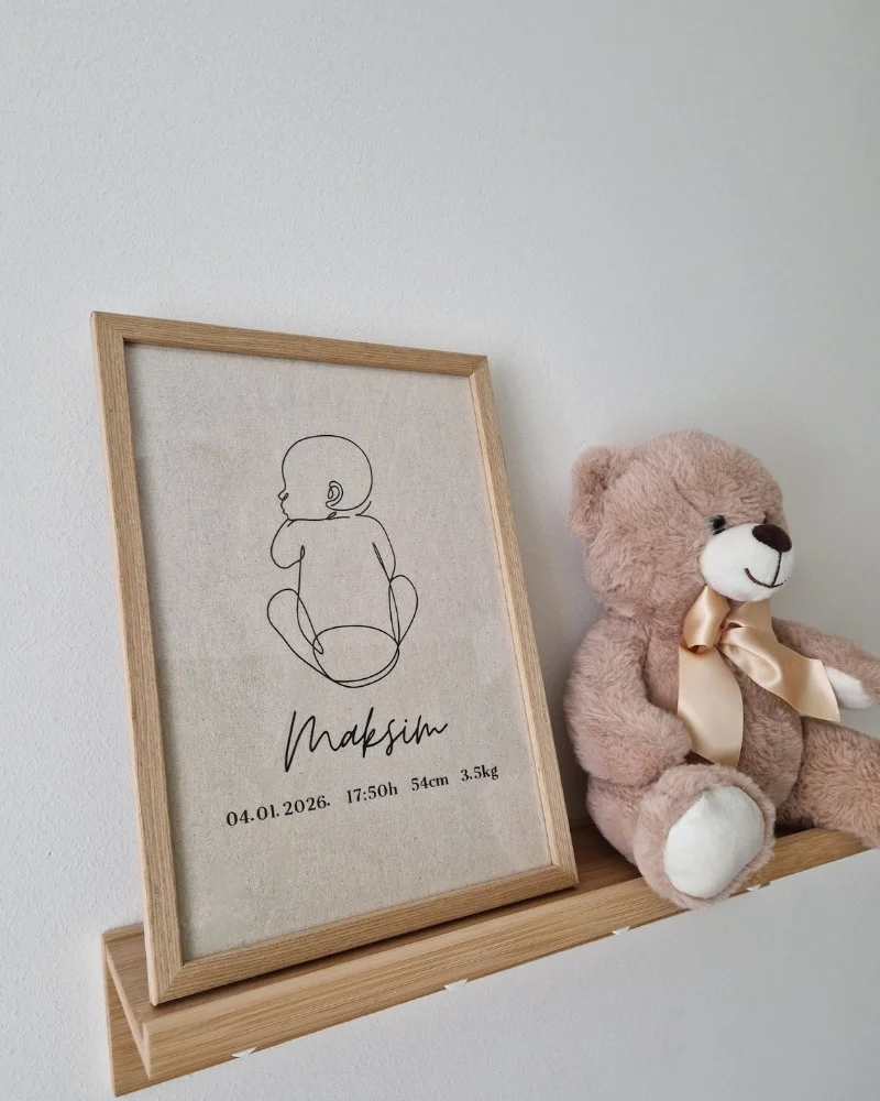 Karta rođenja bebe – personalizovani poster za bebu, LenkoLino
